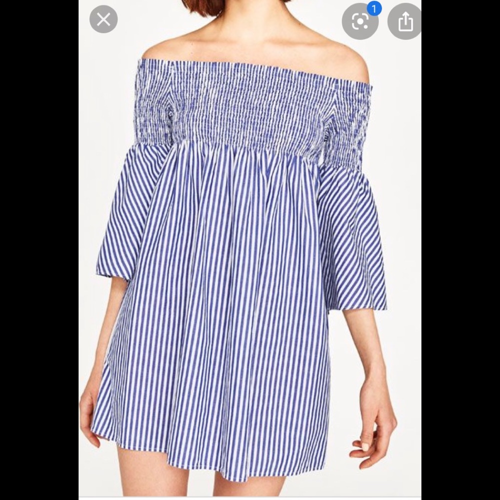 Zara smocked off the shoulder dress